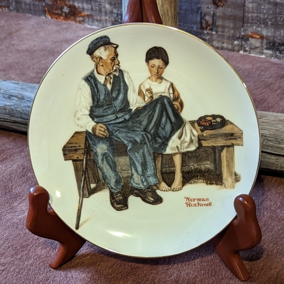 1982 Norman Rockwell International Collectors Set Of 4 Porcelain Plates In Box - Picture 5 of 12